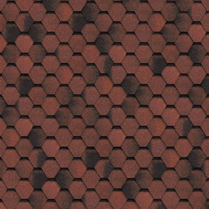 Гибкая черепица Shinglas, Финляндия, Соната, Красный цвет купить в Москве