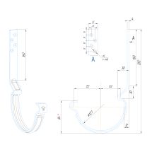 Крюк длинный усиленный модернизированный с комплектом крепления Aquasystem, RAL 8017 Коричневый 150/100