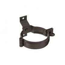 Декоративный хомут для труб в деревянном стиле с крепежом, Aquasystem, RR 32, Тёмно-коричневый матовый, 125/90