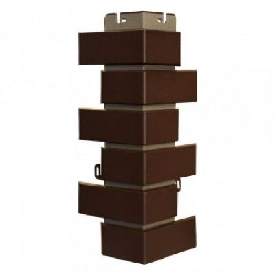 Наружный угол из коричневого клинкерного кирпича. купить в Москве