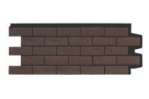 Фасадная панель Grand Line, Состаренный кирпич Design Plus, Каштан (Черный шов)