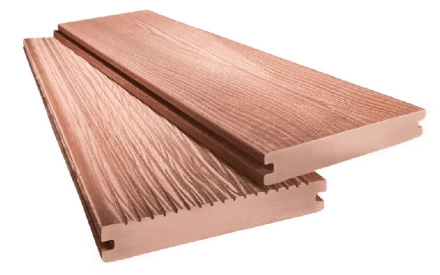 Террасная доска ДПК 3D МАССИВ АЙ-ТЕХПЛАСТ терракотового цвета купить в Москве