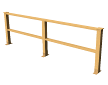 Декоративное ограждение из ДПК GRINDERDECO в стиле ковбойской изгороди, цвет песчаник.