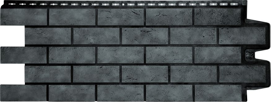 Фасадная панель Grand Line, Состаренный кирпич Design Plus, Антрацит с черным швом купить в Москве