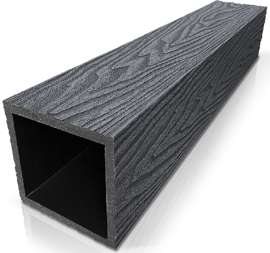 Столб ДПК 3D GardenParkett с текстурой дерева в цвете Графит купить в Москве
