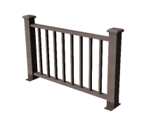 Декоративное ограждение ДПК GRINDERDECO Альма 1500 с скрытым крепежом, цвет венге