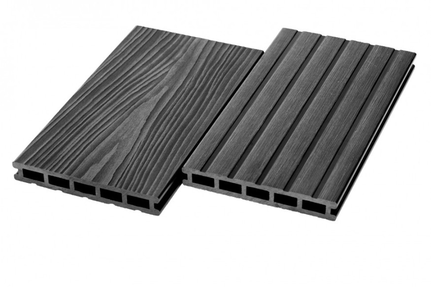 Террасная доска из ДПК RusDecking Unodeck Mogano - Цвет графит купить в Москве