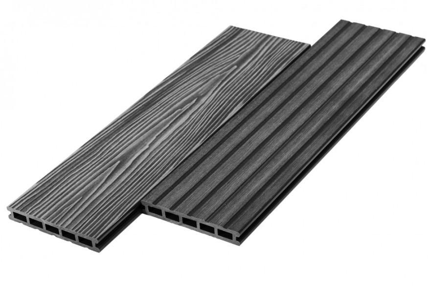 Террасная доска из ДПК RusDecking Unodeck Mogano - Цвет графит купить в Москве