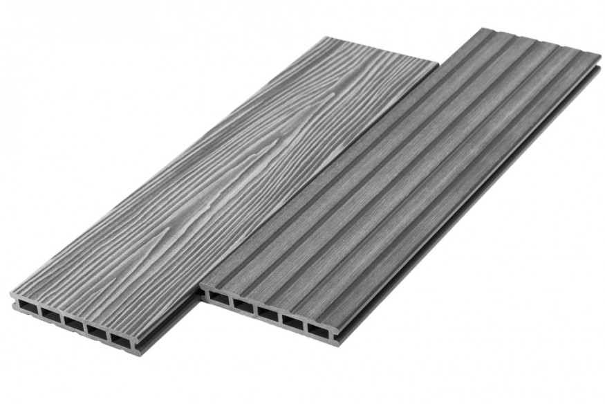 Террасная доска из ДПК RusDecking Unodeck Mogano - Цвет Серый купить в Москве