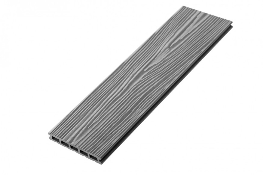 Террасная доска из ДПК RusDecking Unodeck Mogano - Цвет Серый купить в Москве