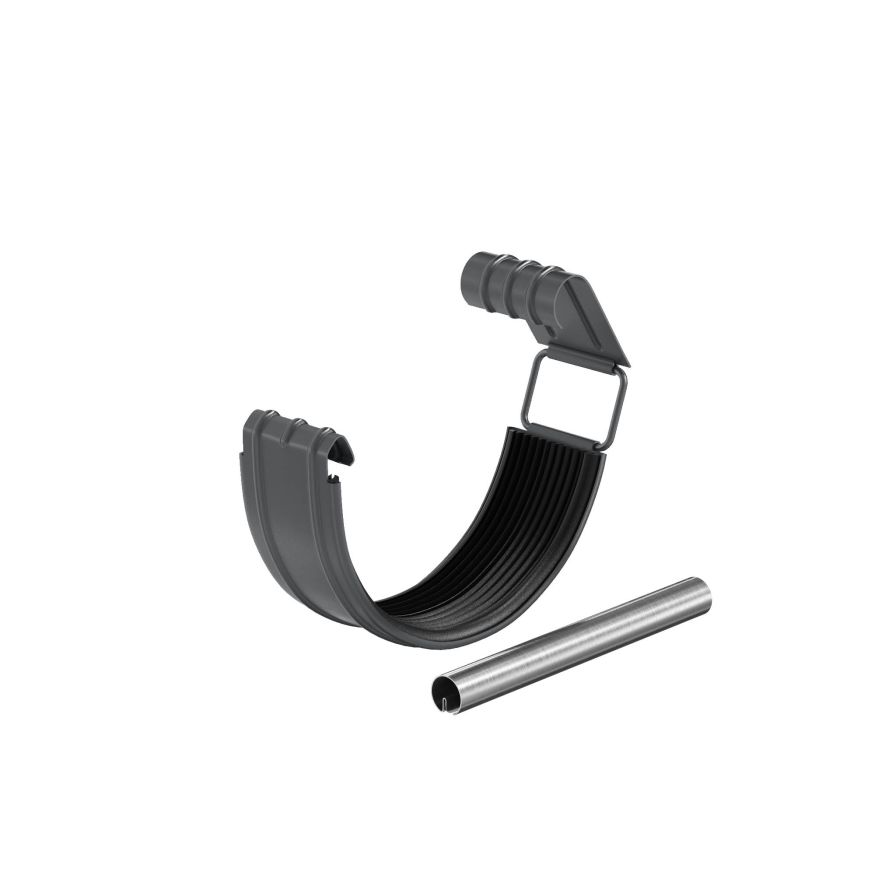 Соединитель водосточного желоба с резиновым уплотнителем Aquasystem, RAL 7024, тёмно-серый, 125/90 купить в Москве