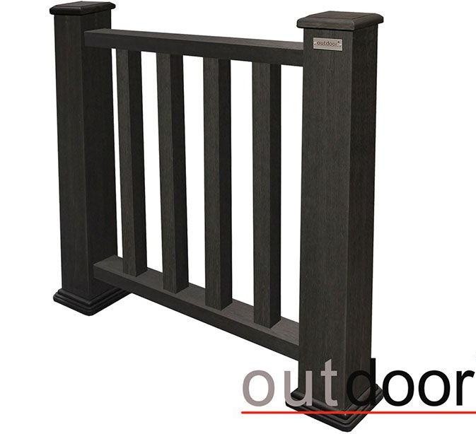 Ограждение из ДПК Outdoor Classic 3D STORM черного цвета купить в Москве