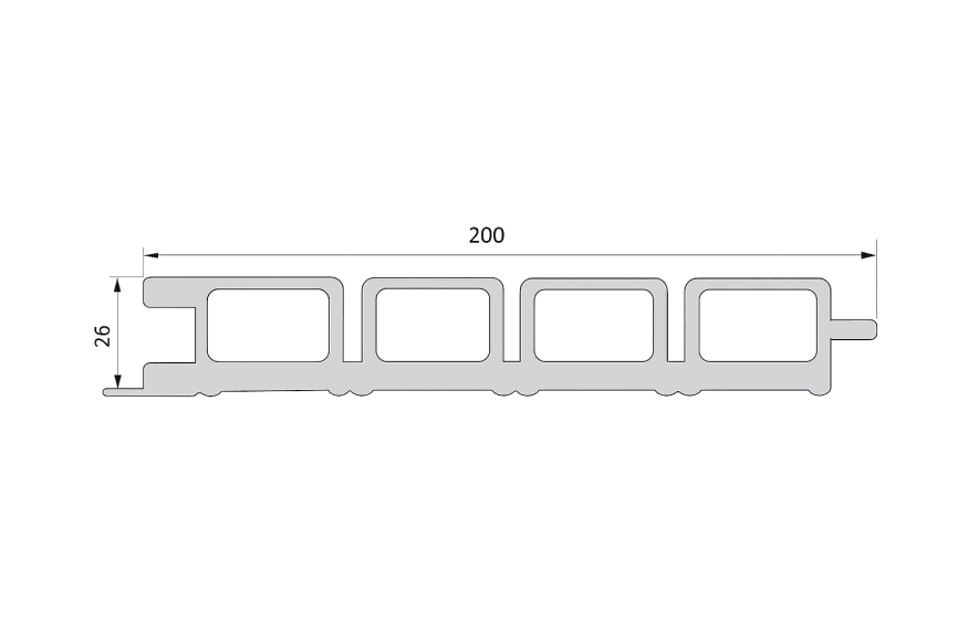 Реечная фасадная панель Ecodecking Скай Коэкструзия Тик купить в Москве