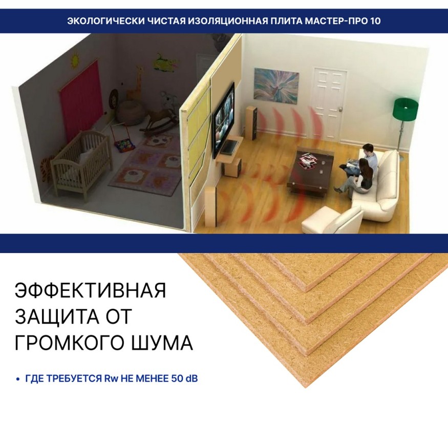 Хвойная звукоизоляция для гипсокартона #ЖИВИГРОМЧЕ! 800x600x12 мм (3,84 м²). купить в Москве