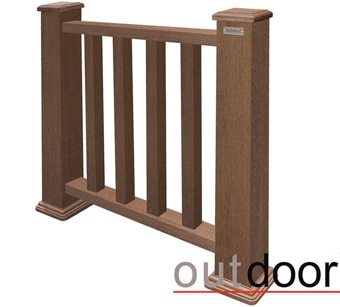 Ограждение из ДПК Outdoor Classic 3D STORM в коричневом миксе. купить в Москве