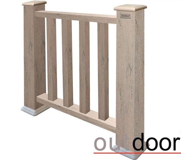 Ограждение из ДПК Outdoor Классик 3D STORM в сером миксе купить в Москве