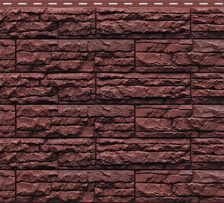 Фасадные панели Доломит, Скалистый риф премиум, Цвет Каштан купить в Москве