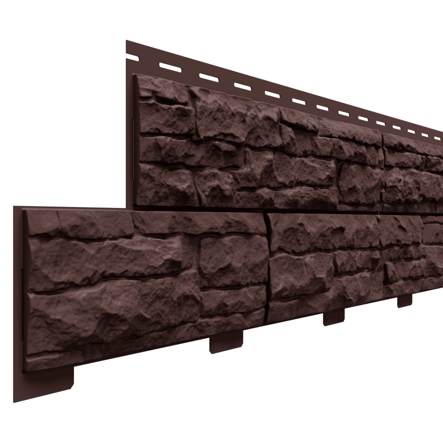 Фасадные панели Доломит, Скалистый риф премиум, Цвет Каштан купить в Москве