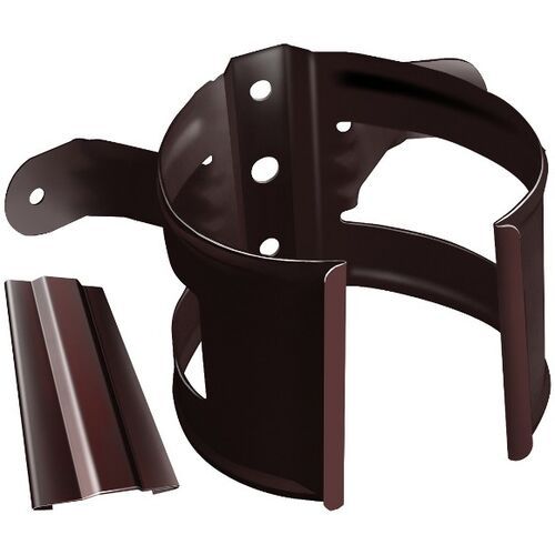 Металлический хомут для трубы на деревянную основу, Grand Line, Шоколадный цвет. купить в Москве