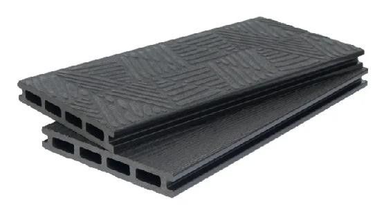 Террасная доска ДПК POLIVAN GROUP 3D+3D NEW пустотелая двухсторонняя DENPASAR Черного цвета. купить в Москве