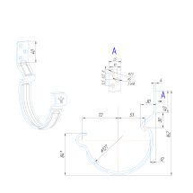 Крюк короткий усиленный модернизированный с комплектом крепления Aquasystem, PU MATT, RAL 9003 Белый 125/90