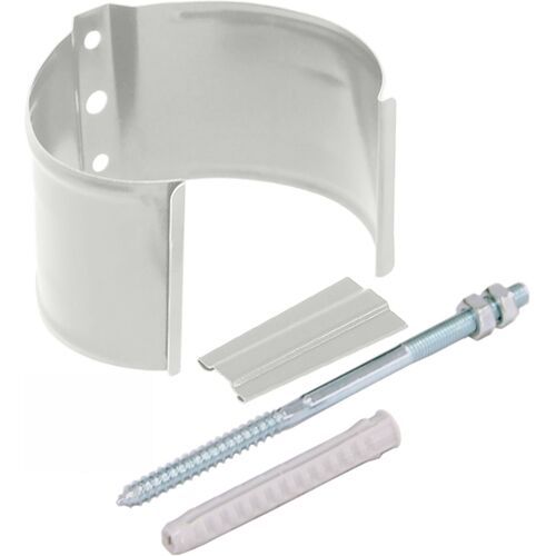 Металлический хомут для трубы на камень, Grand Line, Белый купить в Москве