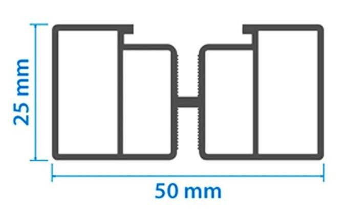 Алюминиевая несущая лага KRONEX 50x25x3000 мм купить в Москве