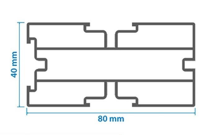 Алюминиевая лага KRONEX 80x40x3000 мм конструктивная купить в Москве