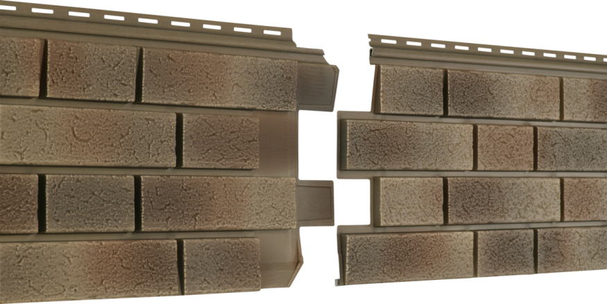 Фасадная панель Ю-пласт Стоун Хаус S-Lock Клинкер Нордик, Песок купить в Москве