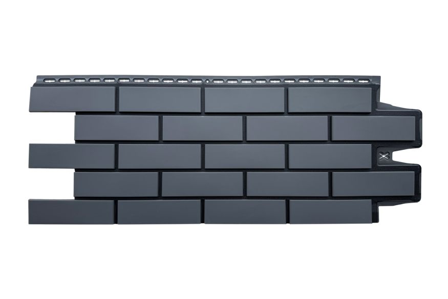 Фасадные панели Grand Line, Клинкерный кирпич Design, Графит, шов RAL 9005 купить в Москве