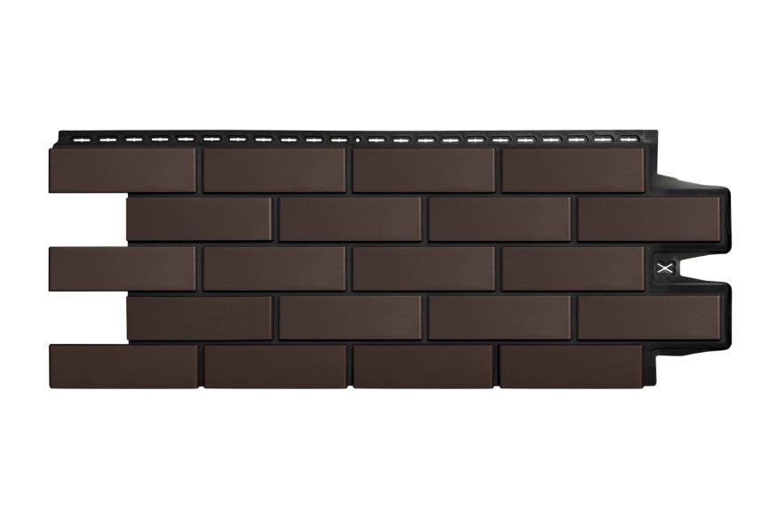 Фасадные панели Grand Line, Клинкерный кирпич Design, Шоколадный, шов RAL 9005  купить в Москве