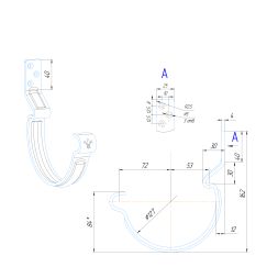 Крюк короткий усиленный модернизированный с комплектом крепления Aquasystem, RAL 7024 Тёмно-серый 150/100