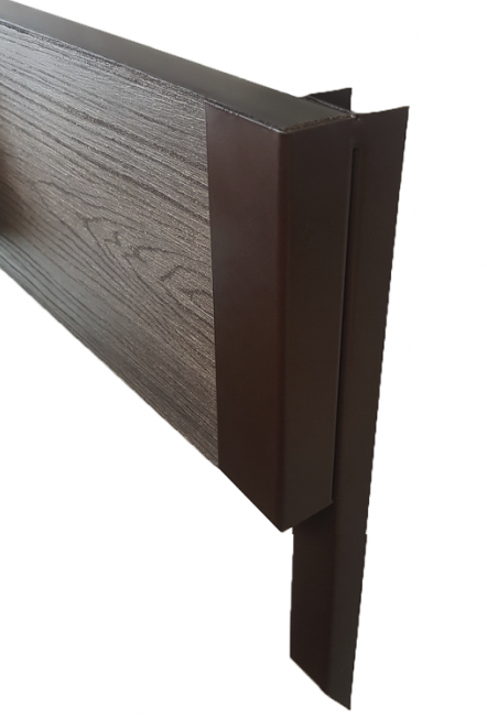 Металлический угловой элемент для ДПК грядок 225мм Коричневый купить в Москве