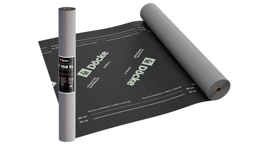 Супердиффузионная мембрана АT 150 EL трёхслойная, универсальная с клеевой полосой Docke купить в Москве