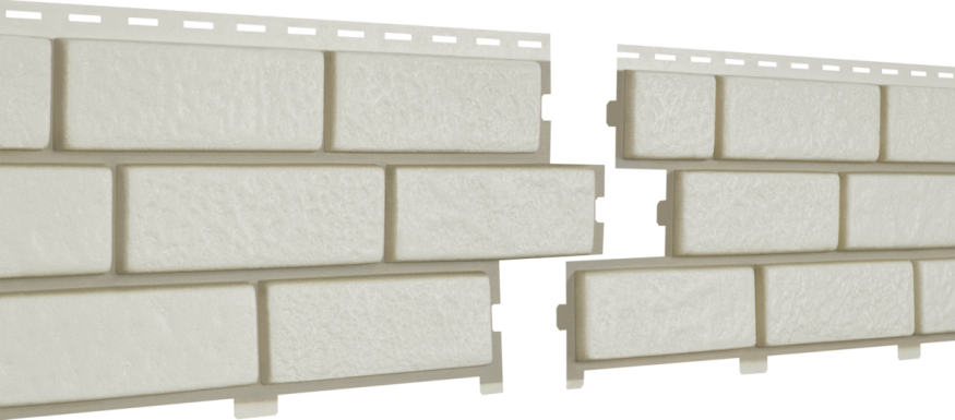 Фасадные панели Ю-Пласт, Стоун Хаус Кирпич, Белый с декорированным швом купить в Москве