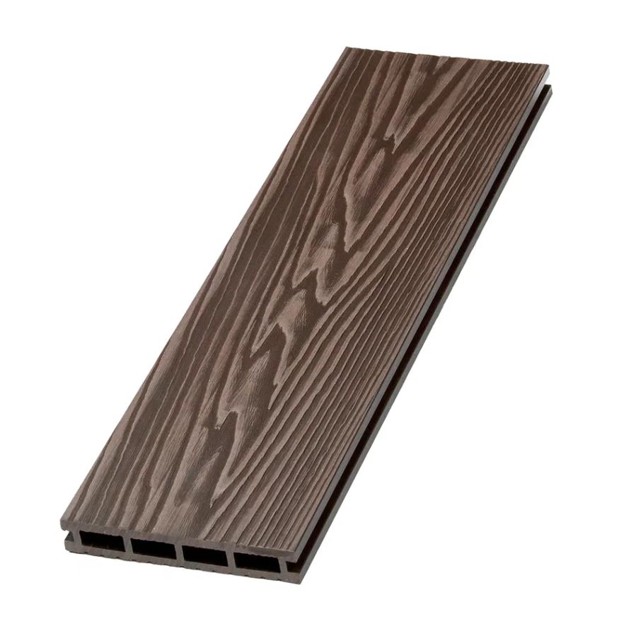 Террасная доска ДПК NanoWood New 3D тиснение + вельвет Венге купить в Москве