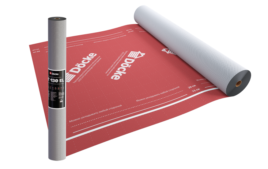 Супердиффузионная мембрана АT 130 EL трёхслойная, универсальная с клеевой полосой Docke купить в Москве