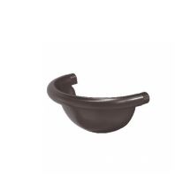 Полукруглая заглушка для желоба Aquasystem RR 32, тёмно-коричневая, 125/90