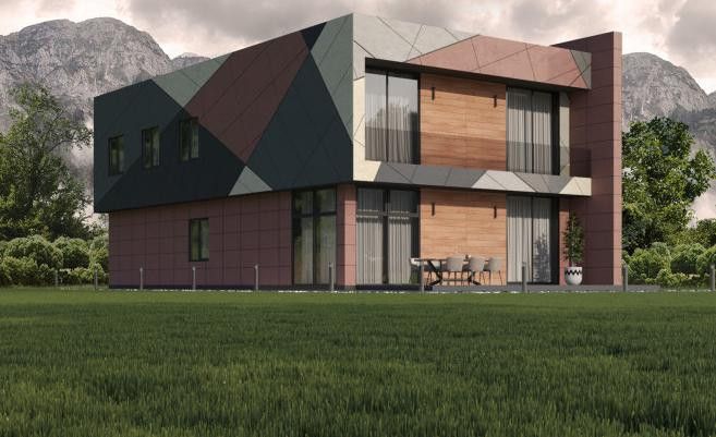 Фиброцементные панели Roofas COLOR Line Красный купить в Москве