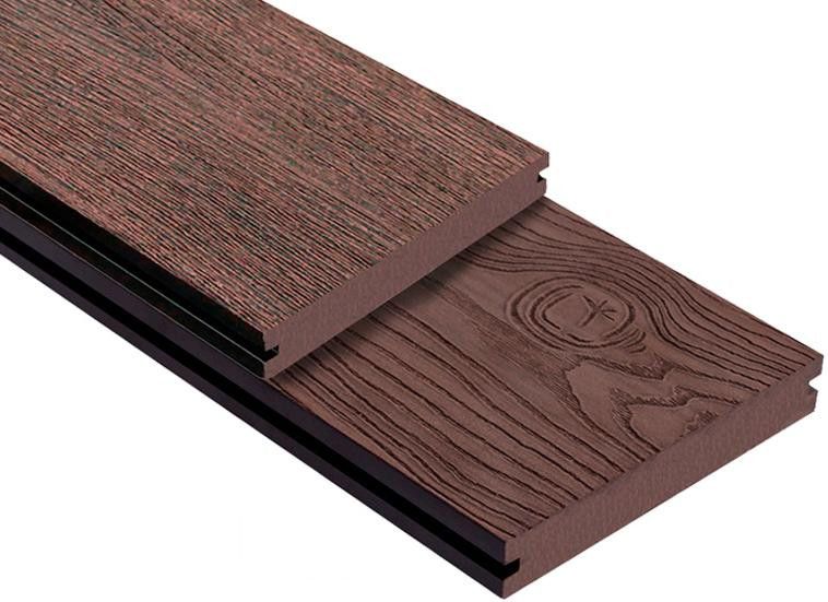 Террасная доска ДПК Outdoor 3D сплошная STORM/OCEAN BROWN коричневая смешанная купить в Москве