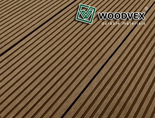 Террасная доска WOODVEX Select из ДПК темно-коричневого цвета купить в Москве