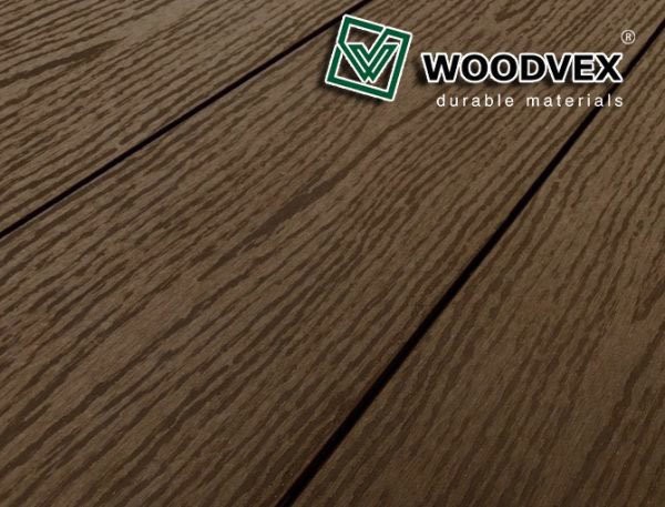 Террасная доска WOODVEX Select из ДПК темно-коричневого цвета купить в Москве